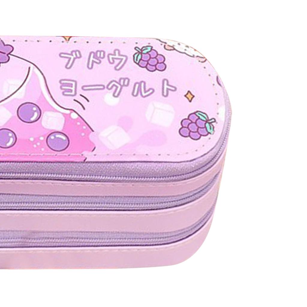Large Pencil Case Multipurpose Cute Stylish 3 Layers Large Capacity Pencil Pouch with Class Schedule