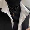 2026 New Stainless steel Double Layer Letter Round Pendant Necklace Women's Gift Indelible Jewelry Party Neck chain Accessories