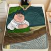 Peter Griffin Fun Printed Flannel Blanket, soft throw for bedroom sofa, washable, fan merchandise, great gift.