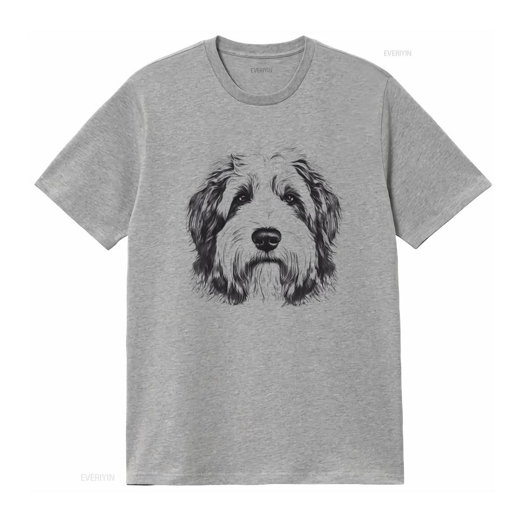 Old English Sheepdog Print Mens T Shirt 100 Cotton Soft Comfortable Vintage Washed Stylish Homme Unisex Versatile Graphic