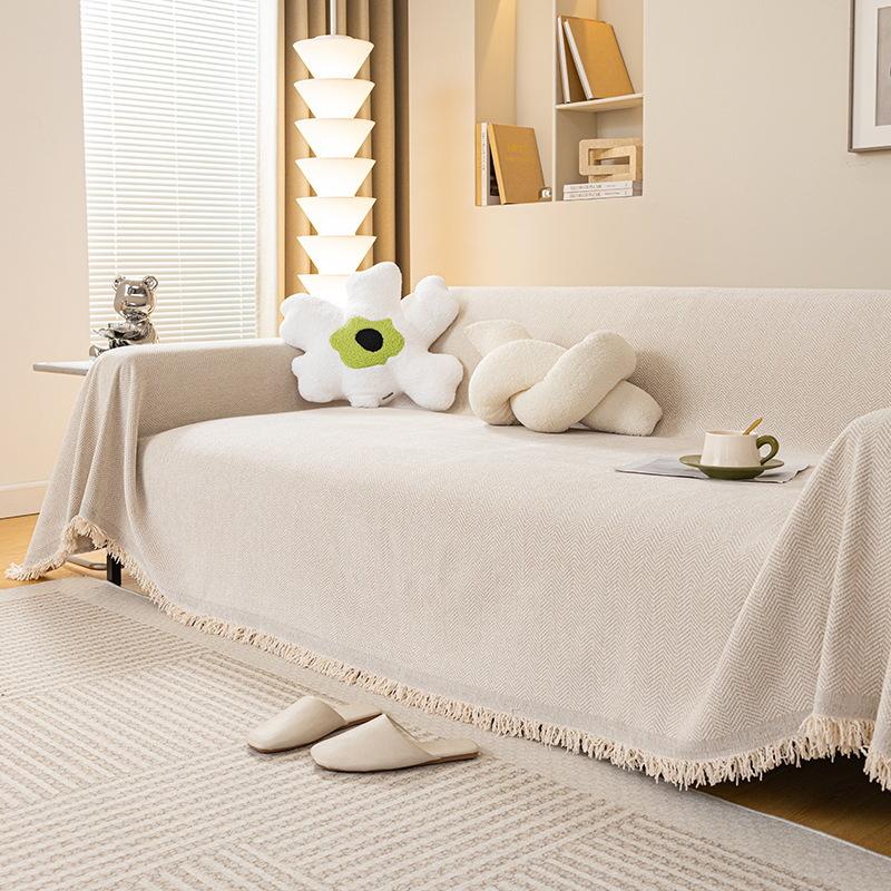 Fischgrätmuster Sofabezug Stoff für alle Jahreszeiten, Vollständige Abdeckung Sofadecke Kissen, Hochwertiges Anti-Katzenkratz Sofa Handtuch