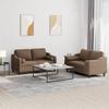 Vidaxl 2-Cz. Relaxation Set With Cushions, Brown, Fabric