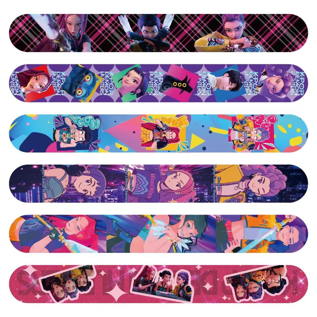 12/24/36 K-POP Demon Hunters Slap Bracelets Birthday Party Favors Christmas Stockings Filled Gift Bag for Kids Pressure Bracelet