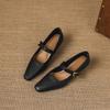 Krazing Pot Microfiber Square Toe Thick Med Heels Spring Summer Shoes Big Size 43 Metal Buckle Women Office Lady Pumps