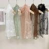 Literary Retro Women'S Lace Scarf Long Embroidered Flower Sunscreen Shawl Korean Version Female Headscarf