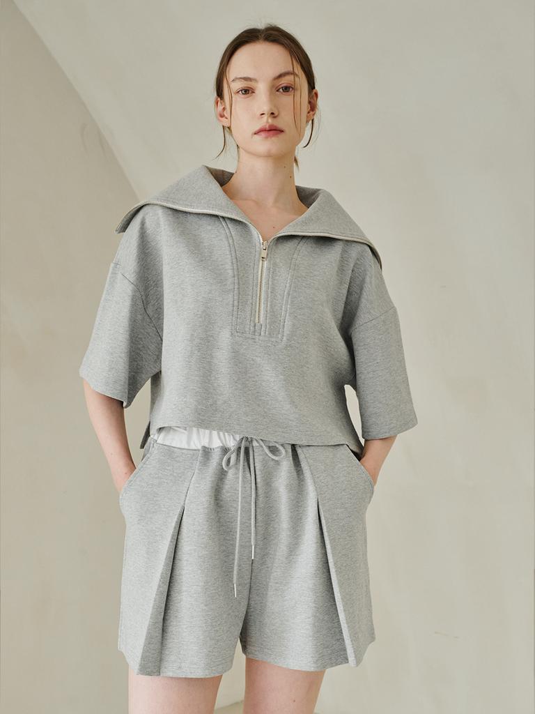 NOUVE Double Waist Short Pants - M.Gray