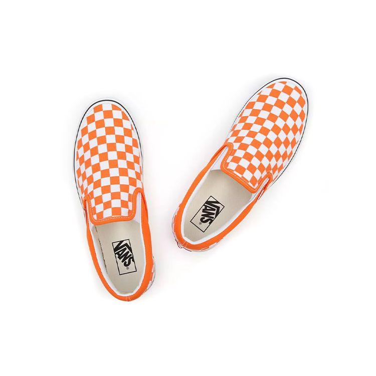 Vans Classic Slip-On Orange Tiger Checkerboard Unisex Sneakers True-White VN000XG8AZZ