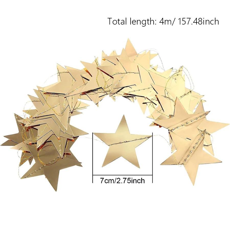 1PC 7cm/2.76inch Shining Star Paper Drop Garland Banner Gold Silver Bunting Banner For Shower Room Wedding Hanging Decoration