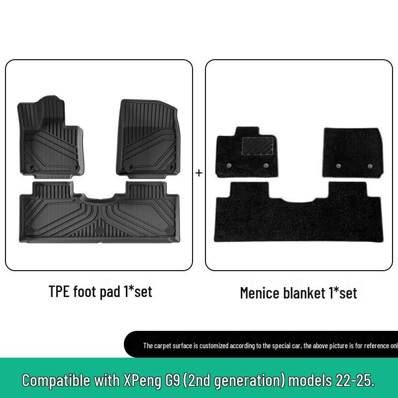 Xiaopeng G9 Car Floor & Trunk Mats: Custom Fit for 22-25 Models, TPE Material, Includes Seat Back Mats