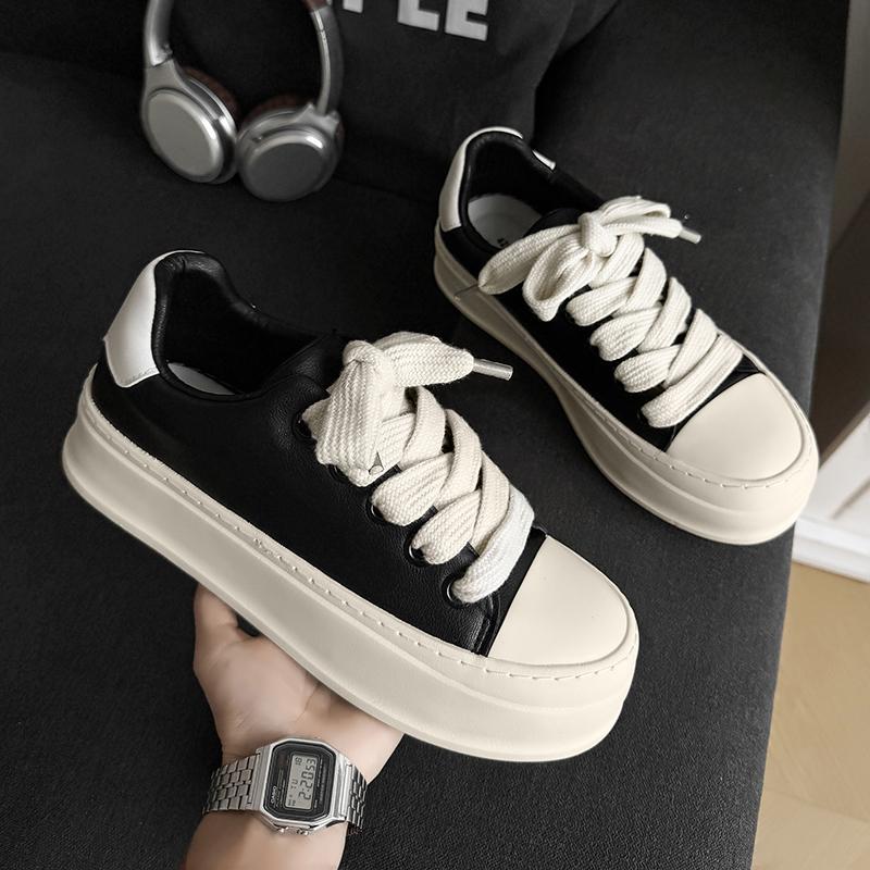 Fashion 2025 New Male Comfortable Sneakers Lace-Up All-match Flats Leather Fashion Skate Shoes Men Luxury Brand Men Casual Walking Shoes