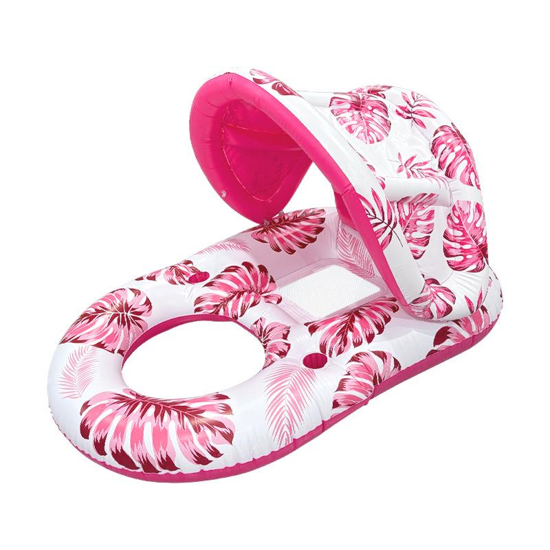 Tapete Flutuante Inflável 2 em 1 e Prancha de Surf para Piscina Praia com Alça Guarda-Sol Brinquedo Crianças Adultos