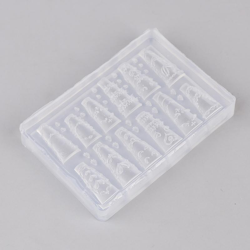 Moule Acrylique 3D Gâteau Crème Jupe Nœud Ruban Décorations Nail Art Design DIY Modèle Moule Silicone Nail Art Pour Charms Ongles