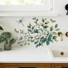 Fresh and Clean White Flower and Green Leaf Dragonfly Bathroom Home Wall Decoration and Beautification Stickers