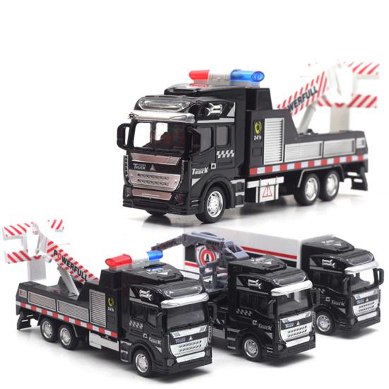 Realistic Alloy Police Rescue Transport Vehicle Pull back Car Eucation Kids Toy
