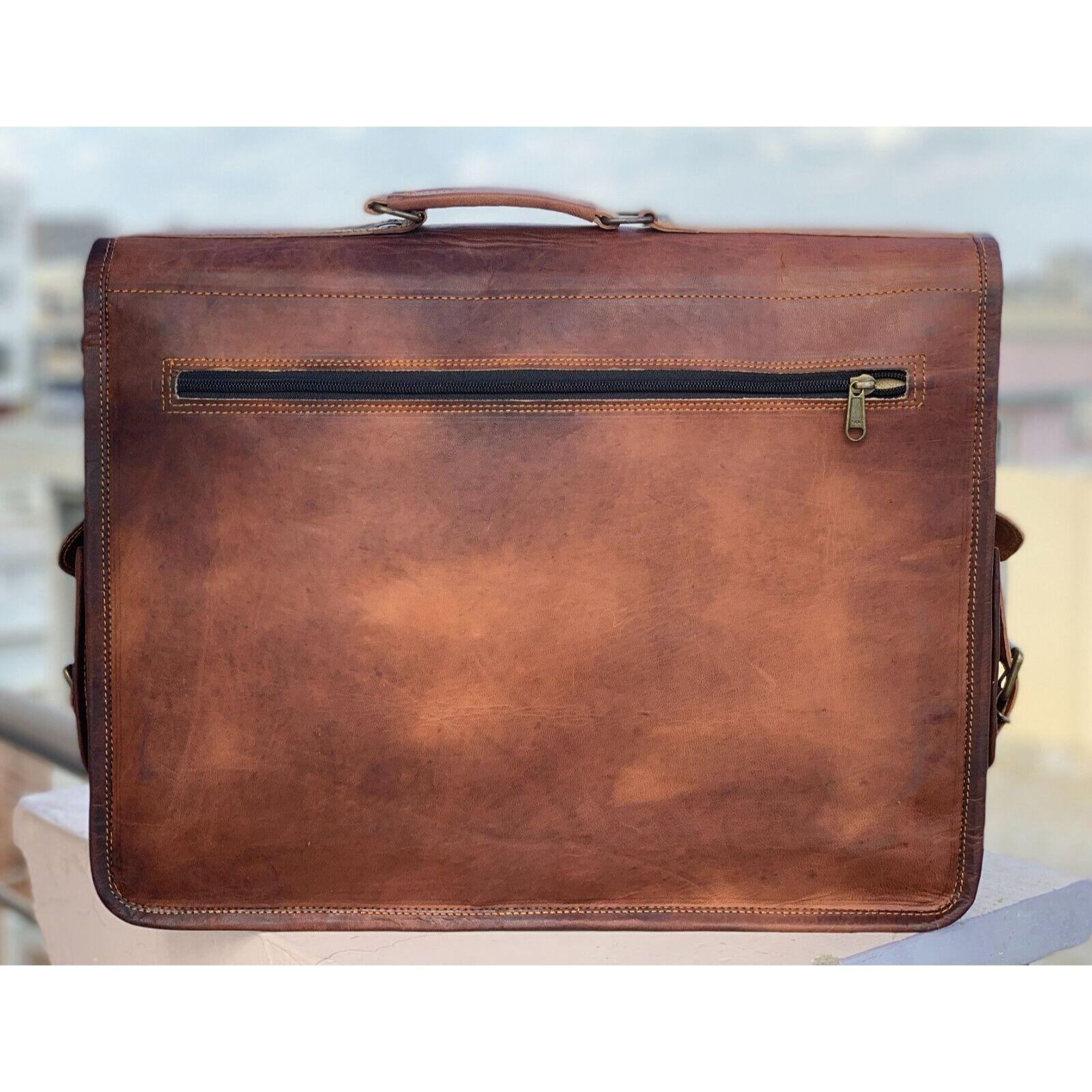 Мужской большой портфель из натуральной винтажной кожи — фото 7