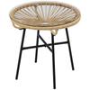 Boho-style Garden Table. PE Rattan. Tempered Glass. Weatherproof. 50cm X 50cm X 50cm. Beige