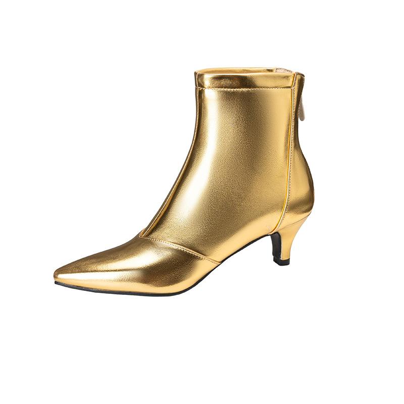 Pointed Martin Boots Short Knight Boots Mid Heel 32-48 Boots And Ankle Boots