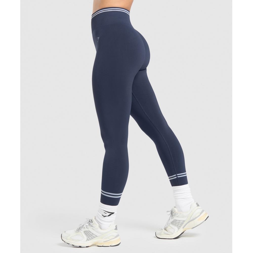 Gymshark Contrast Seamless Leggings Heavy Blue B2c1h Uctn