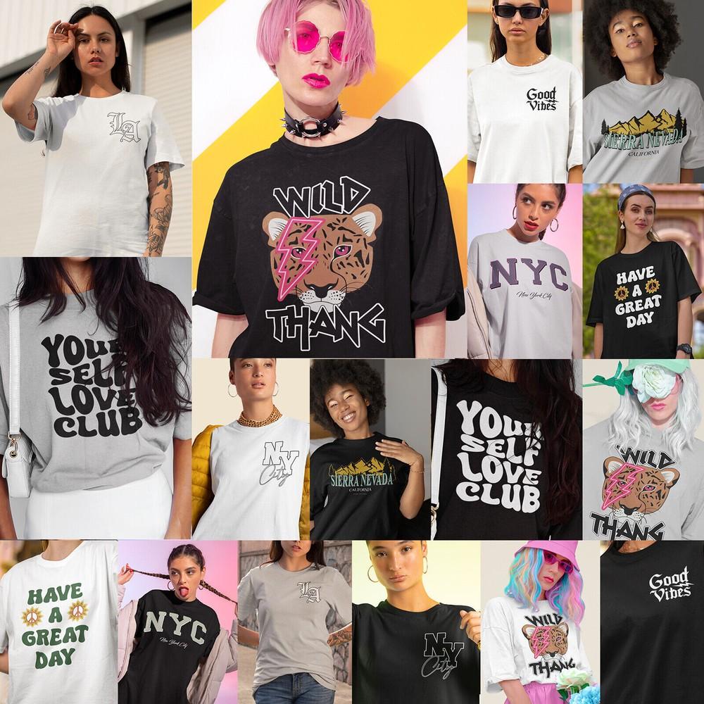 Womens T Shirt Ladies Baggy Fit Short Sleeve Slogan T-shirts Tee Tops 3 Unisex T-Shirt XXXL