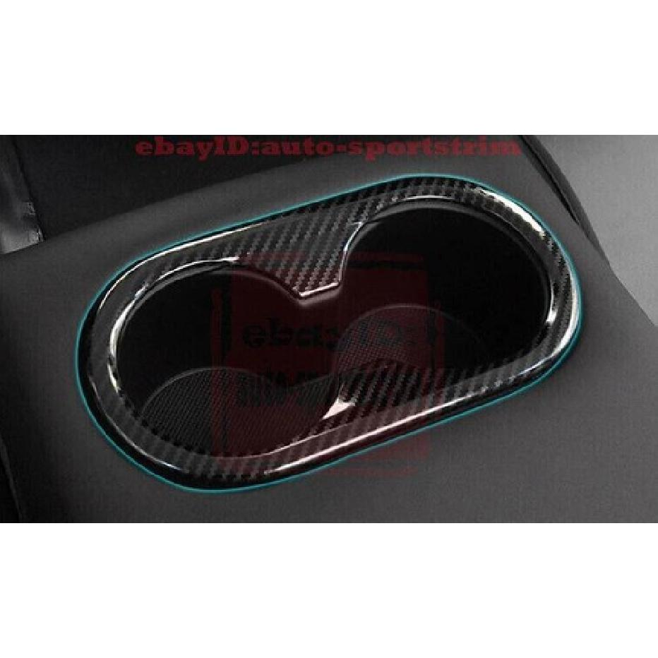 1PCS Steel Carbon fiber Rear Seat Drink Cup Holder Trim For Hyundai Sonata 20-23