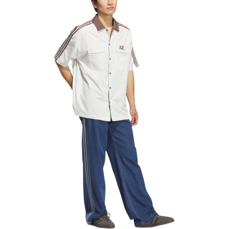 adidas Originals X Colaboración Disney Bowling SS25 Moda Versátil Corte Holgado Camiseta Polo Unisex KG6690
