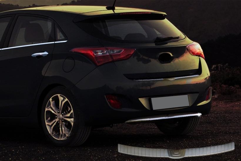 

Накладка на задний бампер верхняя (HB, нерж) для Hyundai I-30 2012-2017 гг