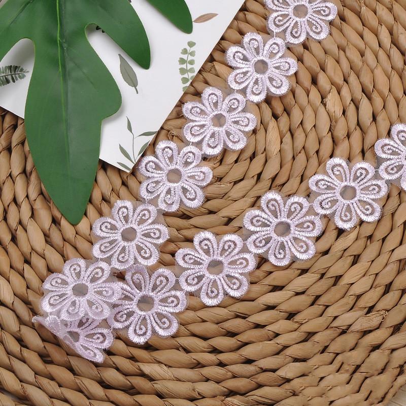 Exquisite Embroidered Flowers Organza Lace Handmade Clothes Skirts Hats Home Textiles Decorations Patches Applique Accessories