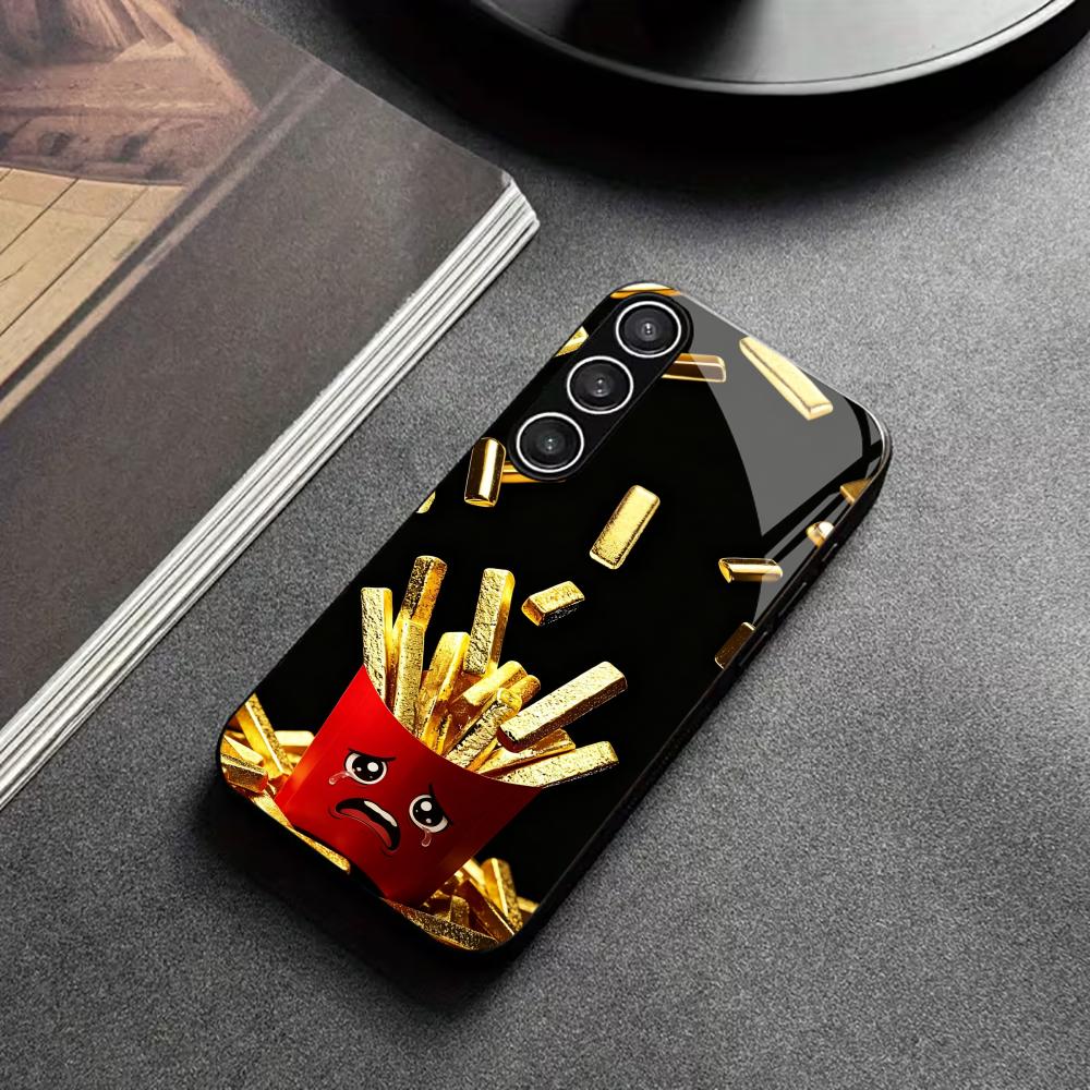 French fries Protective Exquisite High-end PhoneCase Glass TPU PhoneCase for Samsung Galaxy S26 S25 S24 S23 S22 FE,Ultra,Plus