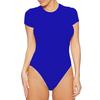 2025 Women's Slim-Fit Casual Round Neck Bodysuit - Solid Color Short Sleeve T-shirt