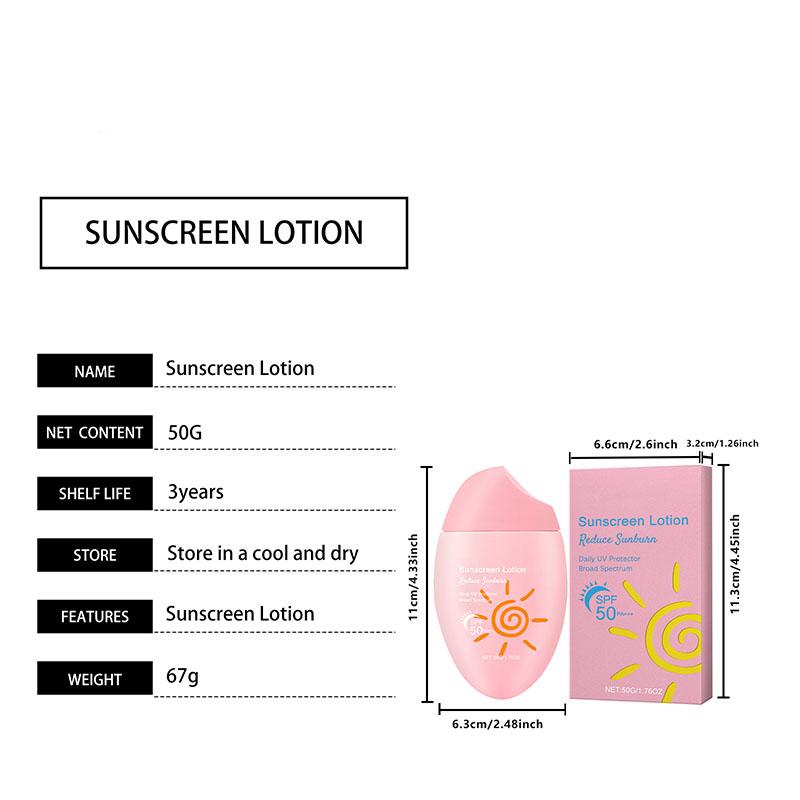 Lightweight Sunscreen Moisturizer Cream Waterproof Sweatproof Fast Absorbing No Greasy No Pilling Skin Protection For Face and Body