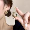 Women's Luxury Textured Metal Hoop Earrings - Versatile Niche Design