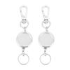 2 Pcs Metal Anti Theft Key Buckle High Resilience Stretch Nylon Locking Mechanism Retractable Key Chain Key Ring Reel