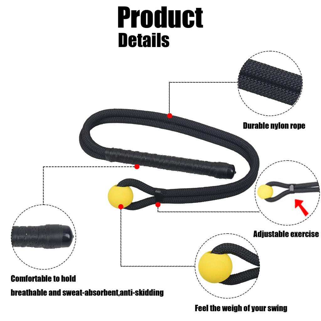 Golf Swing Rope Trainer Beginner Friendly Grip Posture Correction Rope Correction Action Swing Training Aid 5