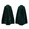Halloween Costume Cape with Stand Collar Velvet Hooded Cloak for Party Performance