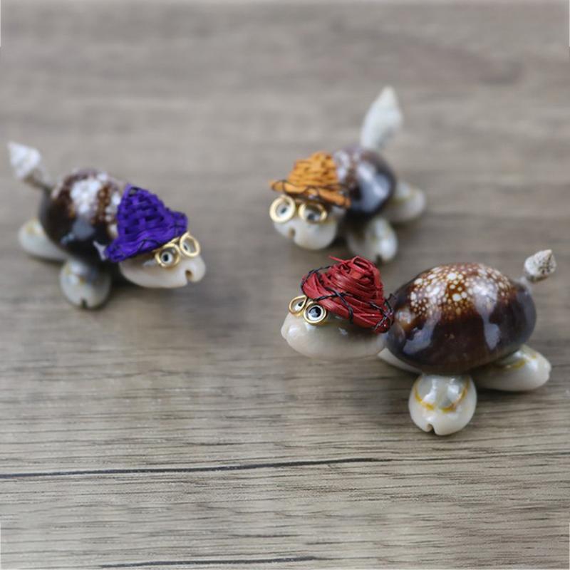 2Pcs Cute Cartoon Little Turtle Sea Shells Art Craft Natural Small Tortoise