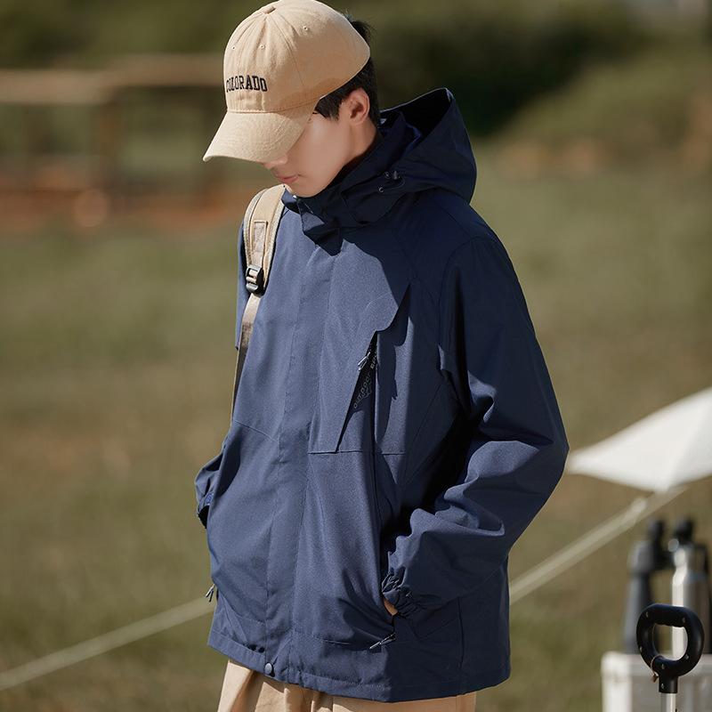 Mountain Couple Jacket Men's and Women's Three-in-one Removable Two-piece Set Custom Windproof and Waterproof Outdoor Trendy Jacket