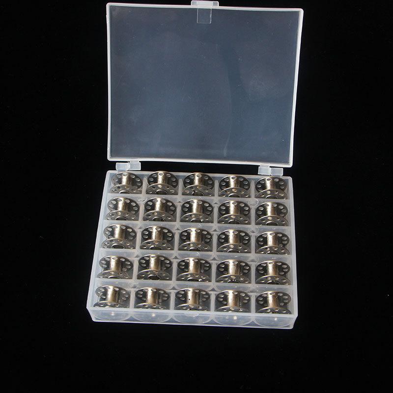 25PCS Universal Fit Sewing Machine Bobbins with Storage Holder Box for Home Handheld Machines Suitable for Beginners and Tailors