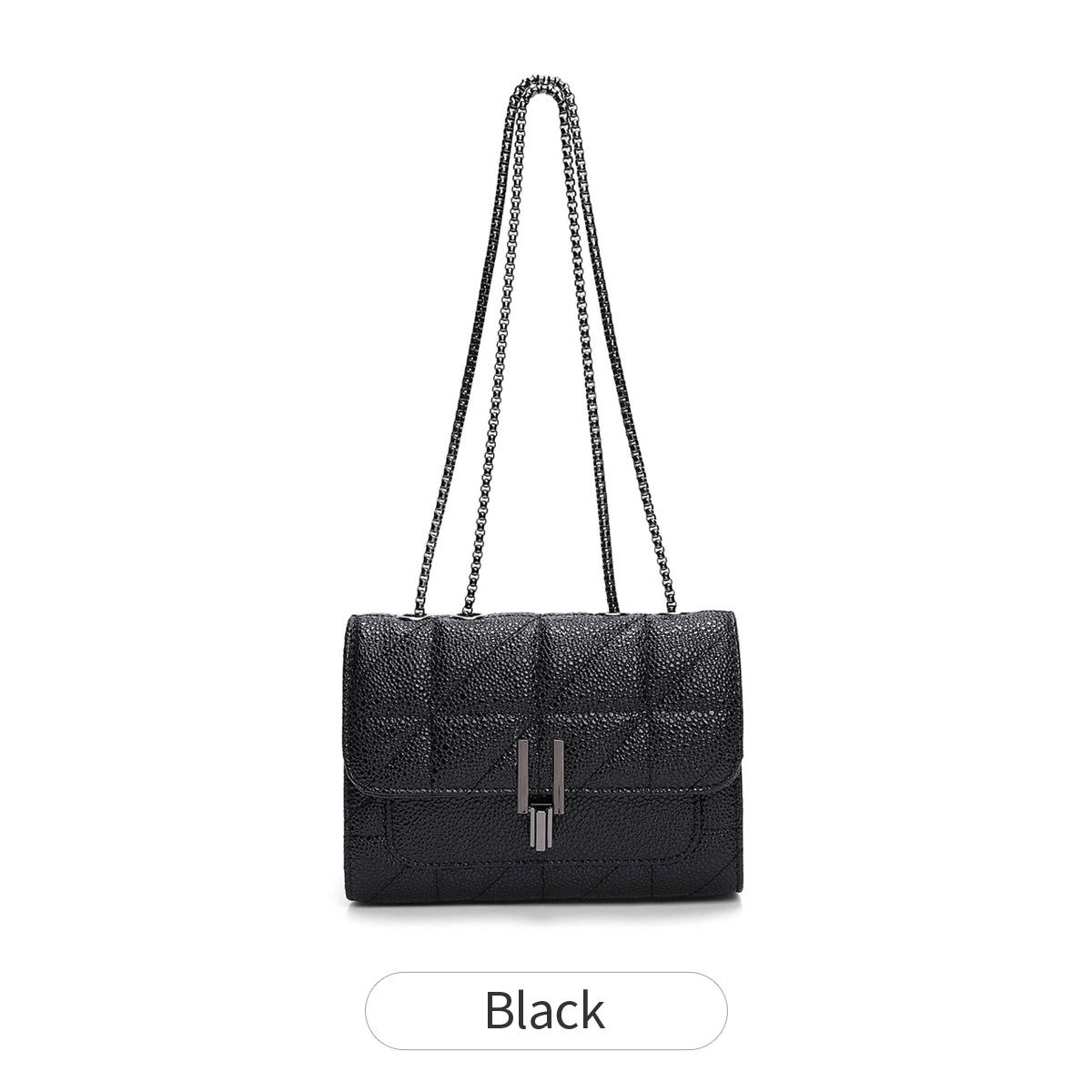 

Классическая стеганая квадратная сумка из высококачественной искусственной кожи с большой вместимостью, повседневная сумка через плечо, однотонная ромбовидная сетка, сумка-цепочка