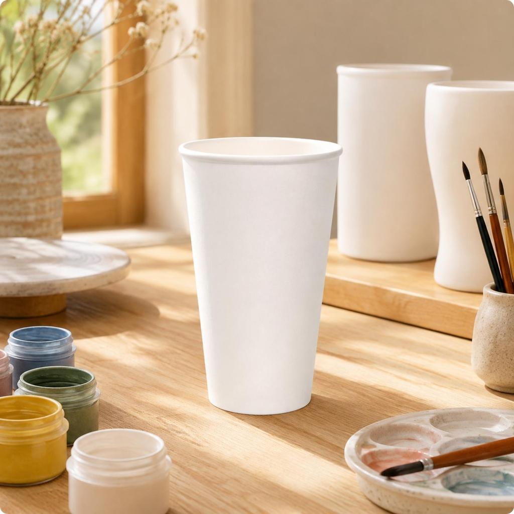 Cola-Style Ceramic Bisque Cup Ready-to-Paint DIY Decoration