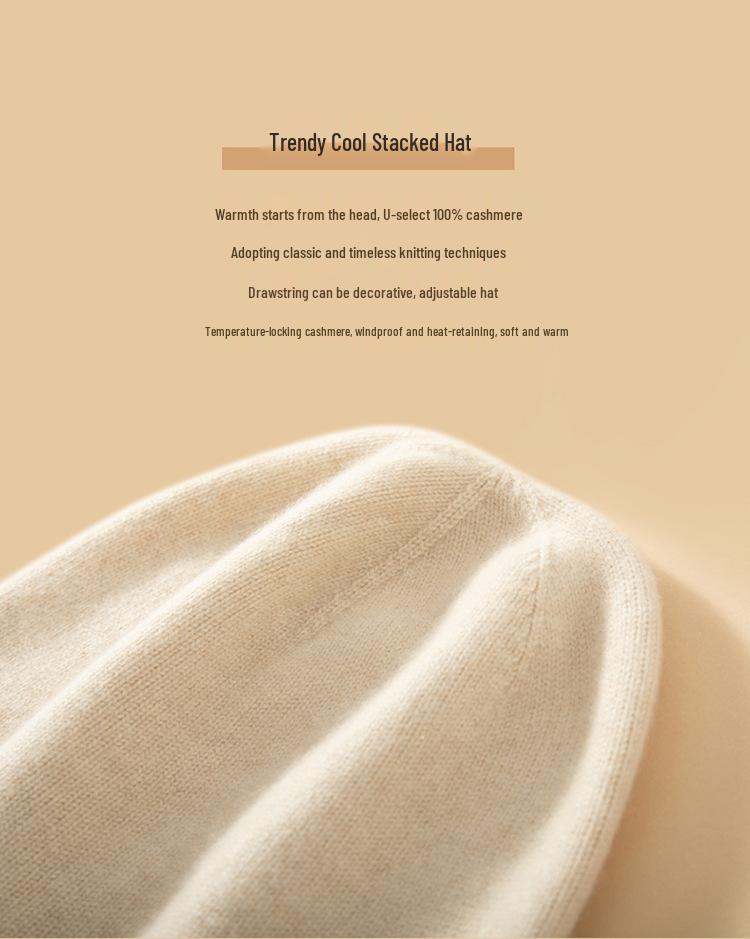 100% Cashmere Women's Elegant Turban Hat - Soft, Warm, Versatile for Autumn & Winter