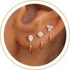 3 Pares de Brincos Huggie Meia Argola sem Costas para Mulheres | Brinco Huggie sem Costas com Design de Argola Aberta, Banhado a Ouro 14K, Não Mancha, Amigo para Dormir