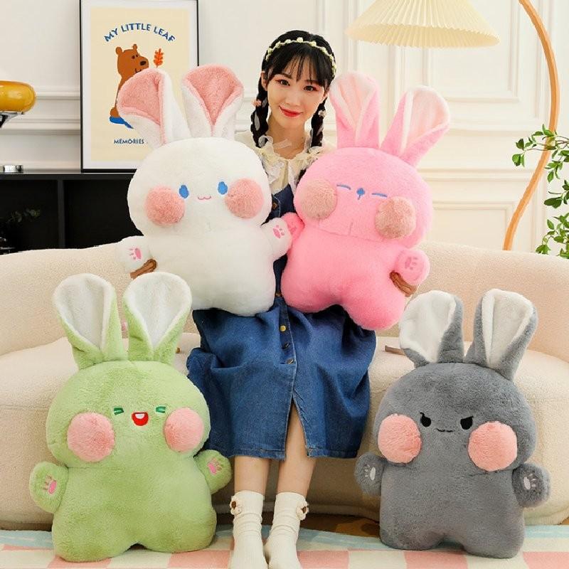 Adorable Plush Rabbit Pillow Doll Cute Bunny Stuffed Toy For Childrens Gifts