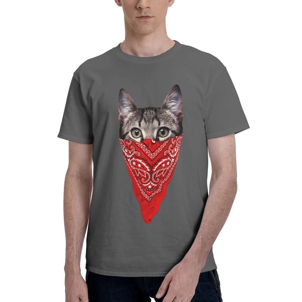 Gangster Cat unisex T Shirts Meowdy Cowboy Cat Creative Tee Shirt Short Sleeve O Neck 100% Cotton Gift Idea Tops T-Shirt