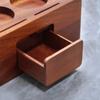 Wooden Durable with Drawer Espresso Tamper Holder Coffee Tamper Stand Tamping Stations 3 Holes Coffee Filter Tamper Holder
