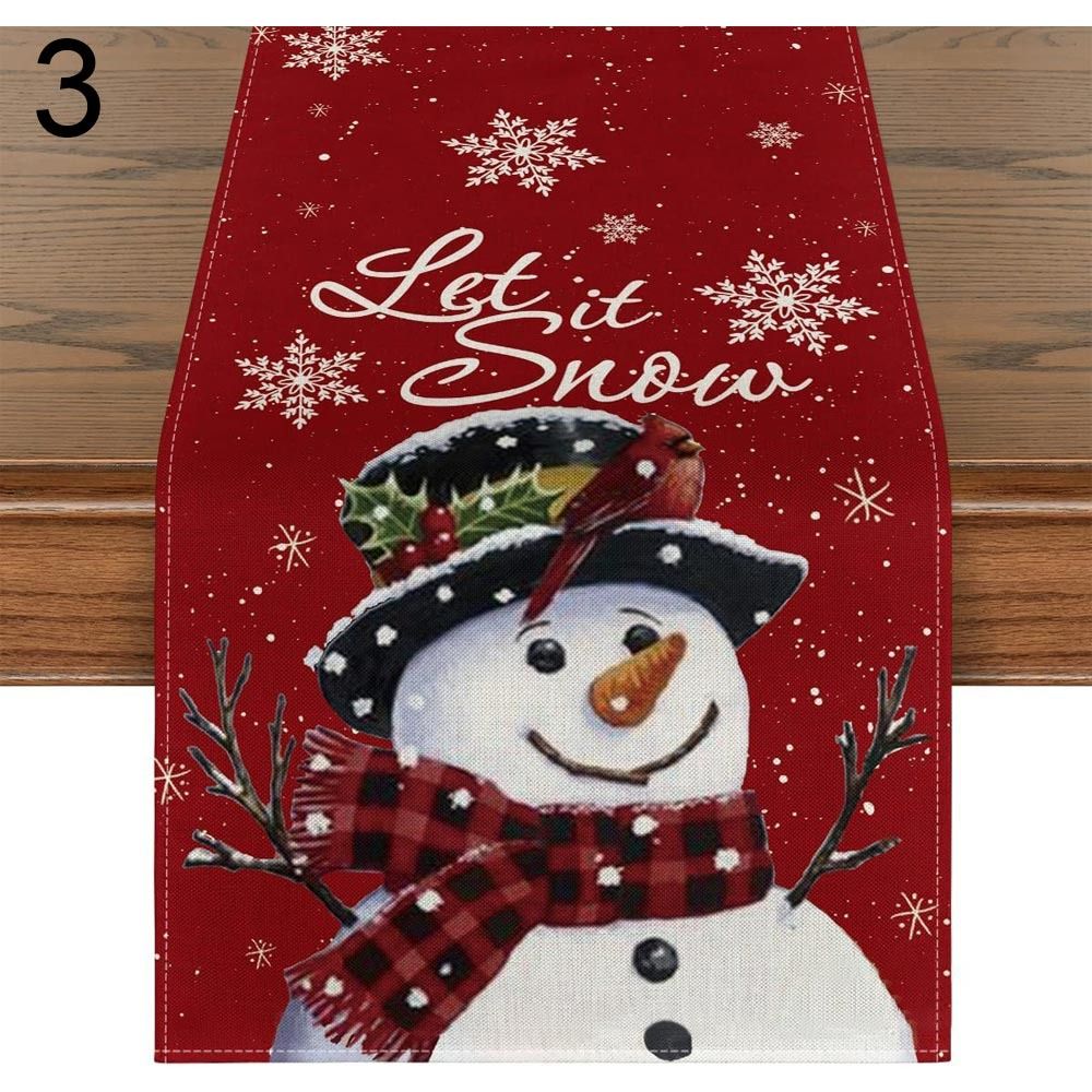 Merry Christmas Xmas Tablecloth Faceless Gnome Snowman Table Cover Table Flag  Home Party Decor