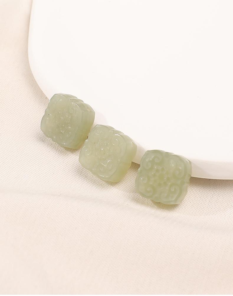 

Hetian Jade Ruyi Square Plaque Beads for DIY Jewelry & Bracelets