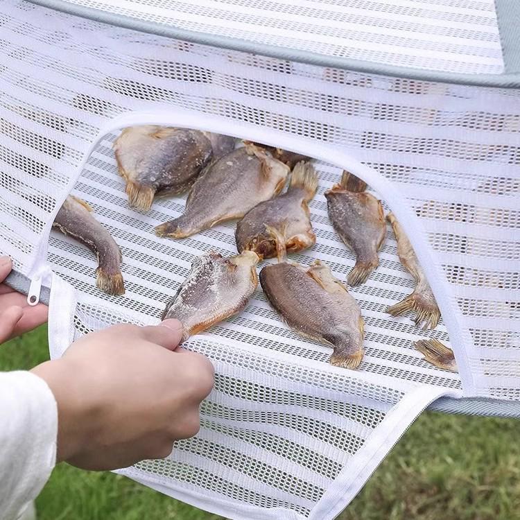 Foldable Fly-Proof Drying Net for Fish and Vegetables