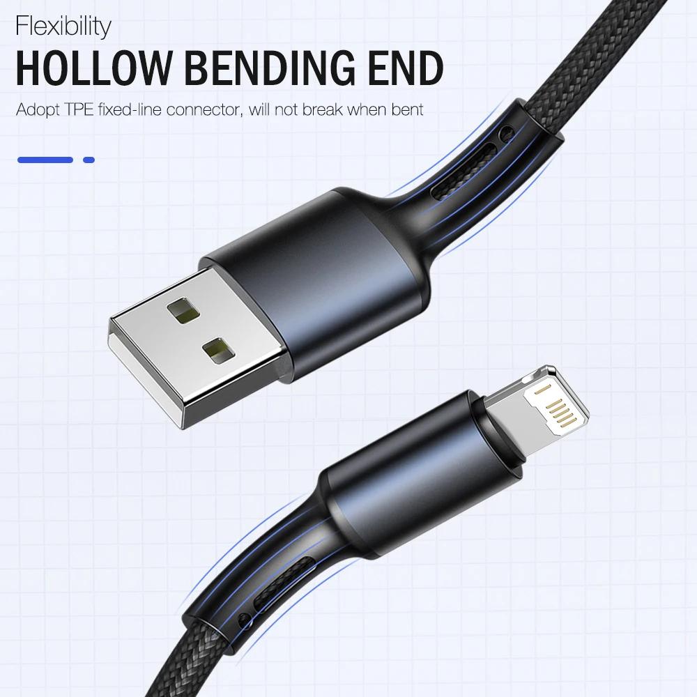 3A Fast Charging USB Cable for IPhone 14 15 16 17 Pro Max X XR 6s 7 8 Plus Huawei OPPO 1m 2m 3m Long Data Sync Charger Wire