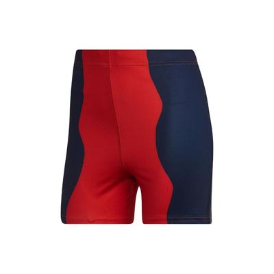 X Marimekko Collaboration Run Icons Bike Shorts Color Blocked Fitted Cycling Shorts Women Shorts Crimson HH7321