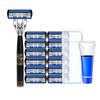 Chinese Style Men's Six-Layer Beard Razor with Wind Speed Shaver - Includes 12 Blades